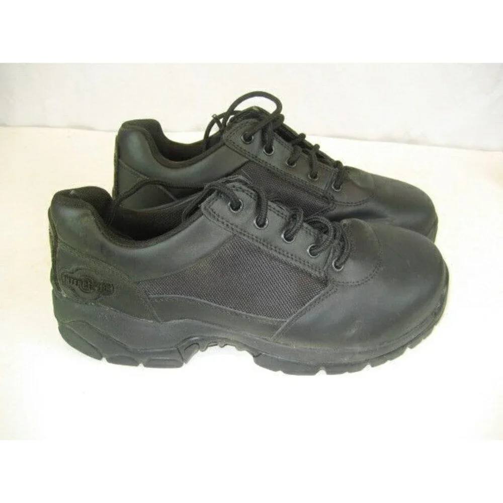 Mens Interceptor Industrial Tactical Black Leather Steel Toe Oxfords sz 9.5